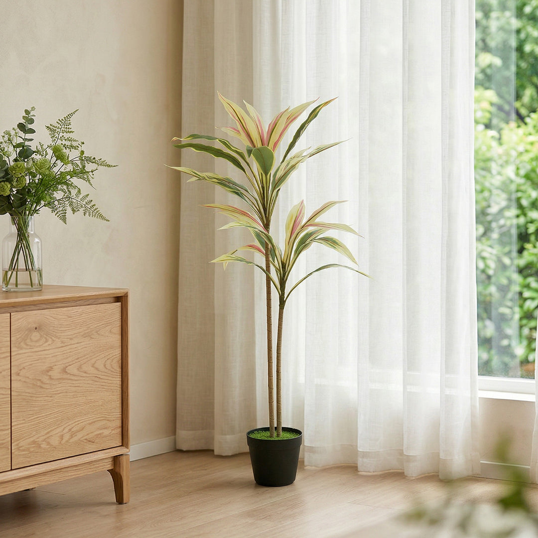 90 cm Artificial Cordyline Tree in Moss Effect Pot, Realistic PEVA Fau
