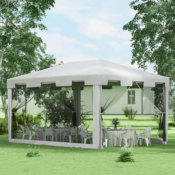 Outsunny 4x3 m Waterproof Gazebo W/Mesh Sides