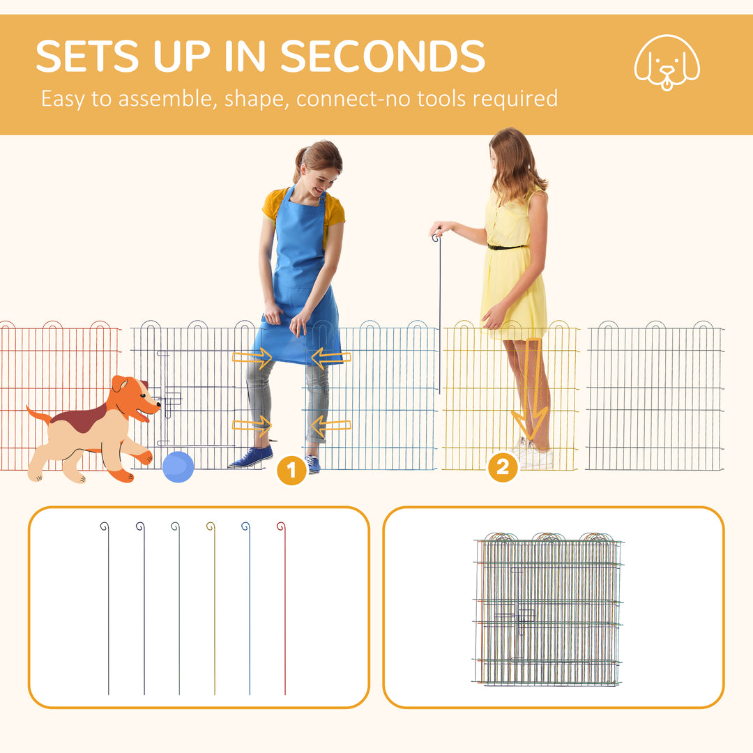 PawHut Pet Playpen: Six-Panel Crate with Door, Versatile for Indoor & Outdoor Use, Easy Assembly | Aosom UK