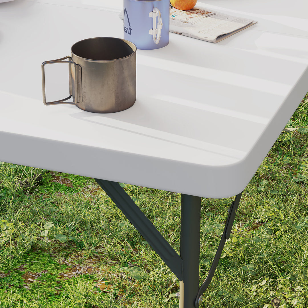 34/74cm Folding Camping Table, with Handle - White