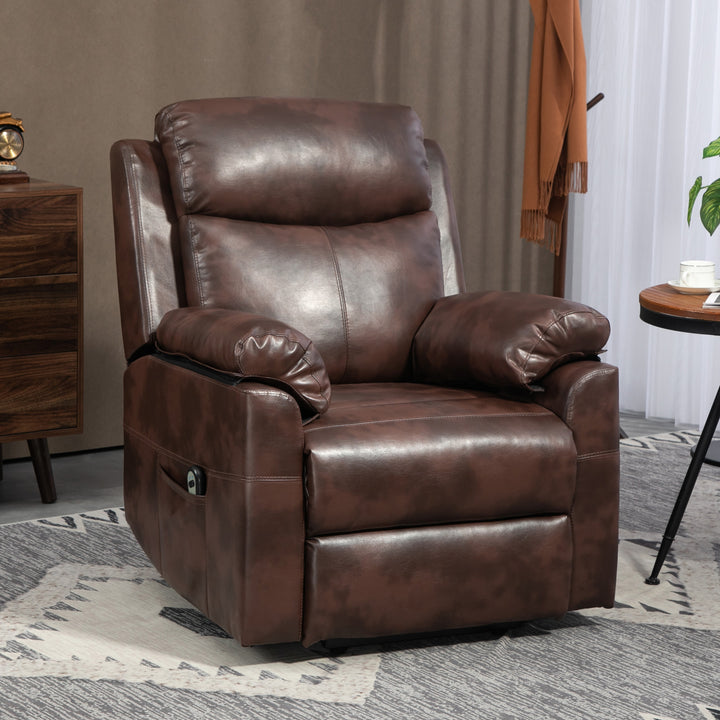 Faux Leather 70° Electric Riser Recliner Chair, Dark Brown