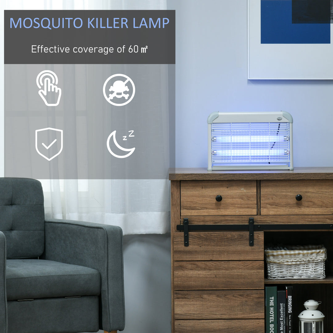 Outsunny Electric Fly Mosquito Killer, 20W Free Standing or Wall Hanging, Electric Fly Zapper, Bug & Insect Killer | Aosom UK