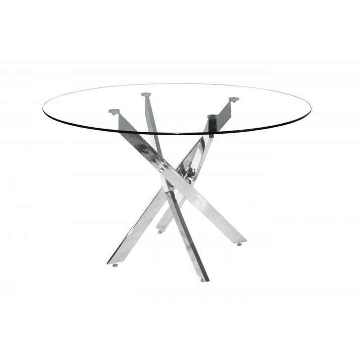 Samurai Dining Table Chrome & Clear