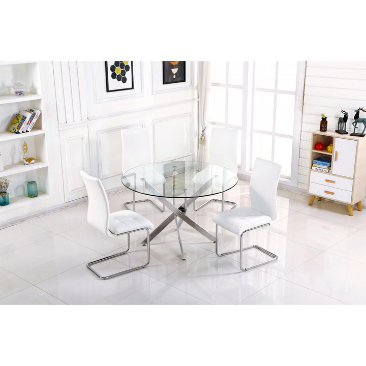 Samurai Dining Table Chrome & Clear