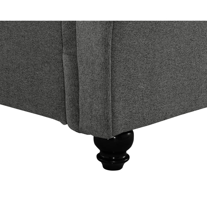 Santafe Linen Fabric Double Bed Grey