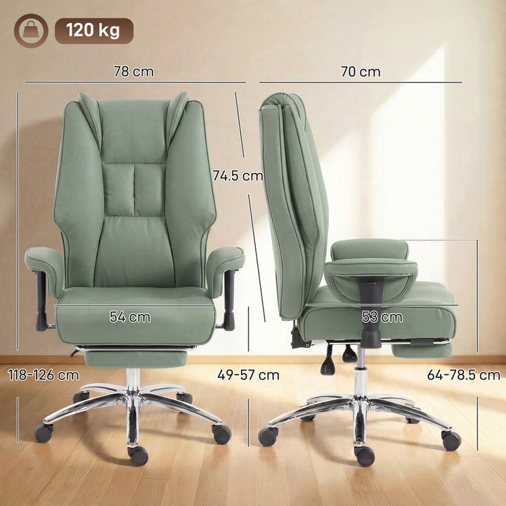 Executive Office Chair, Reclining Desk Chair with Footrest, Adjustable