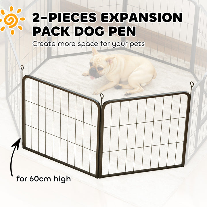Two-Piece Dog Pen Expansion Pack for Small Dogs, 60cm Tall Animal Pen with Three Connecting Stakes