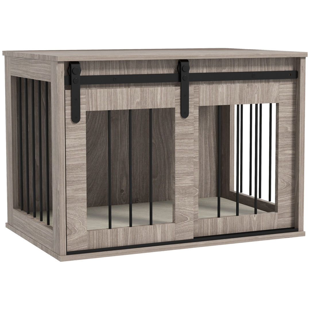 Dog Crate Furniture with Removable Cushion for Medium Dogs, 80 x 54 x 57cm - Brown