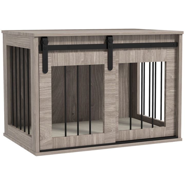 Dog Crate Furniture with Removable Cushion for Medium Dogs, 80 x 54 x 57cm - Brown