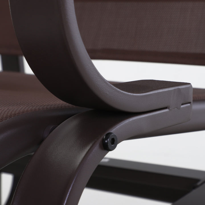 MCL Outdoor Gliding Rocking Chair with Sturdy Metal Frame Garden Comfortable Swing Chair, Brown