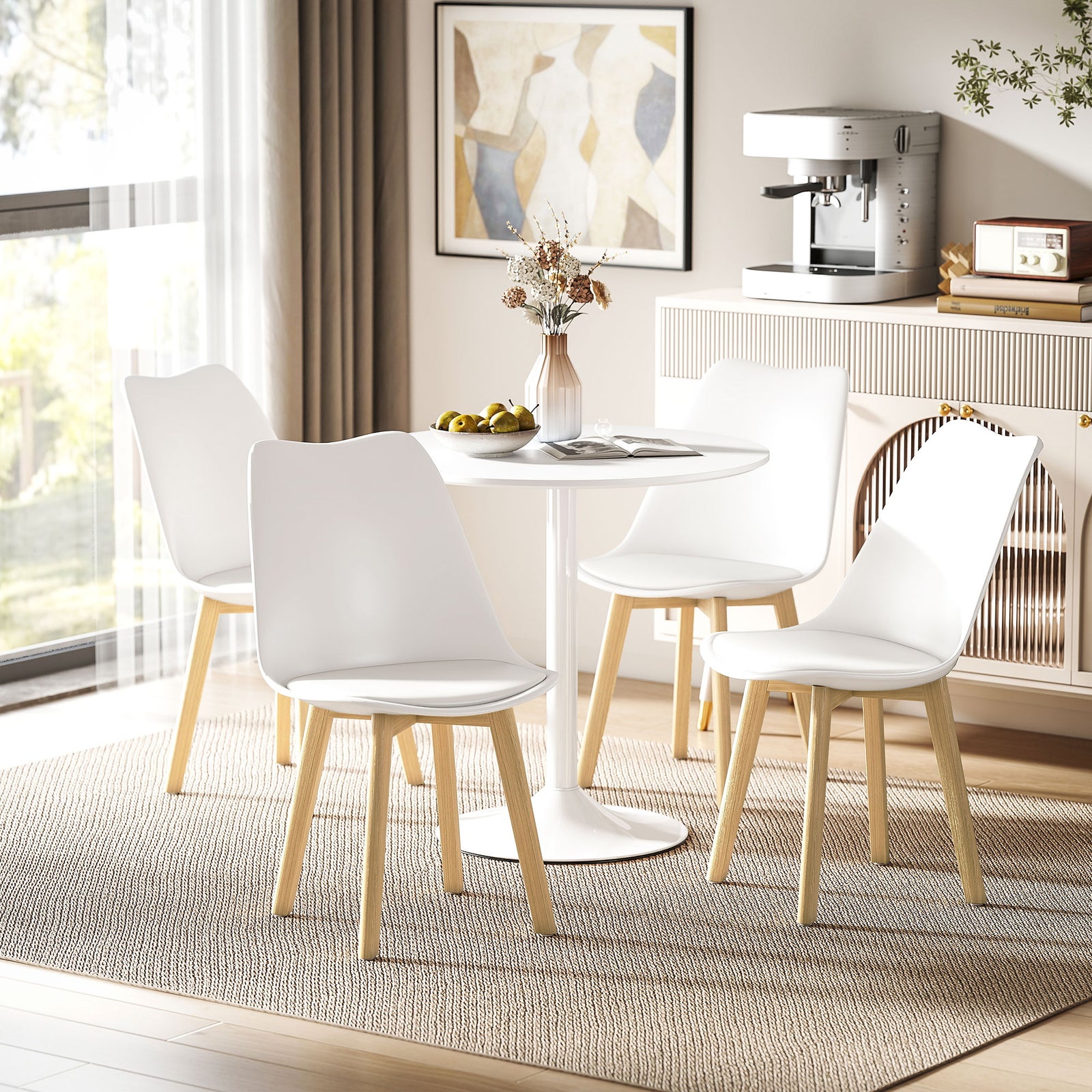 Five-Piece Modern Dining Set - White