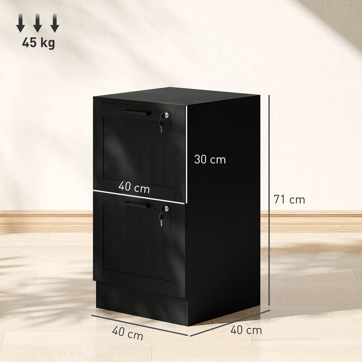 2 Drawer Filing Cabinet with Lock, Office Storage Cabinet with Adjusta