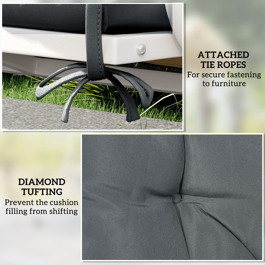 2 Seater Bench Pad, Garden Swing Chair Cushion with Back and Ties, Tuf