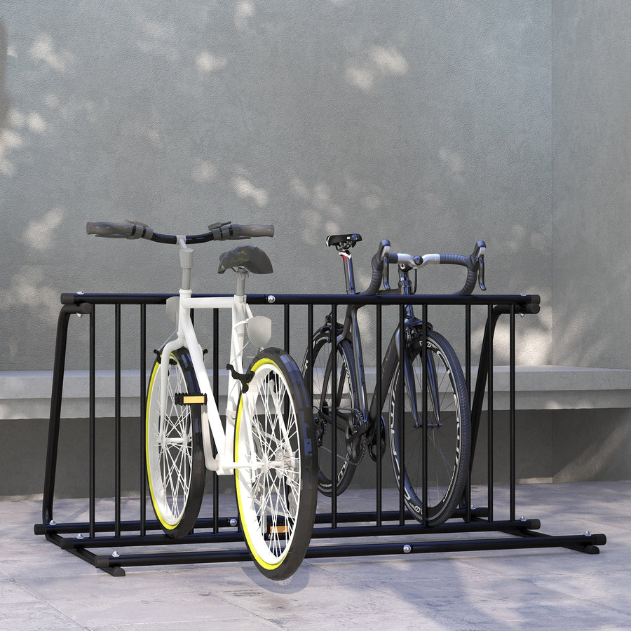 Bike Stand, Double-sided Bike Rack Floor Stand for 6 Bicycles, Kids/Mountain/Road Bikes Garage Indoor Outdoor Use