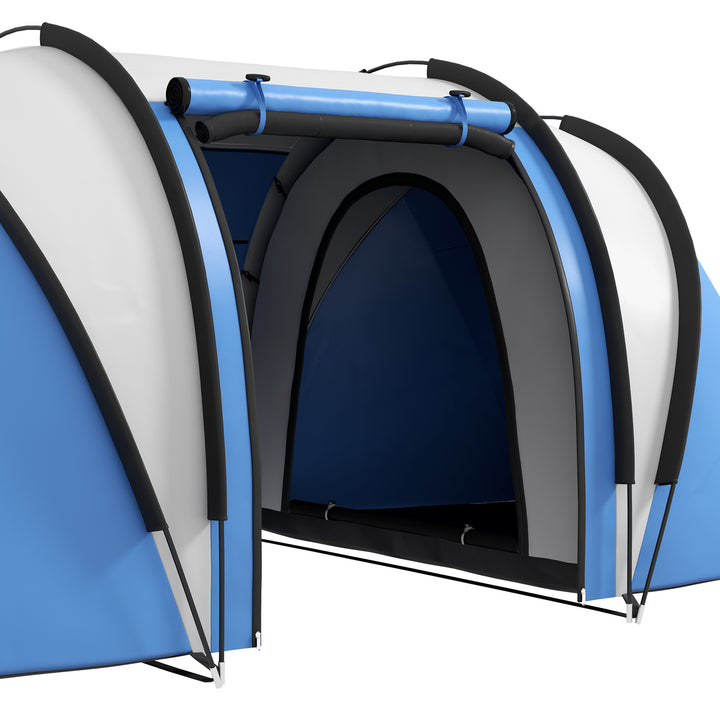 Two-Man Tent, with Bedrooms, Living Room and Canopy - Blue