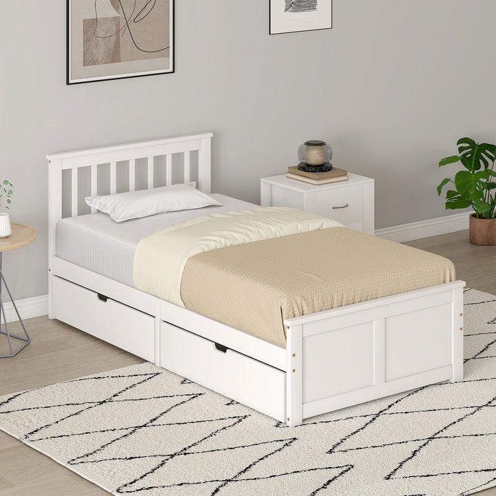 MCL Wooden Single Bed Frame, with Drawers - White