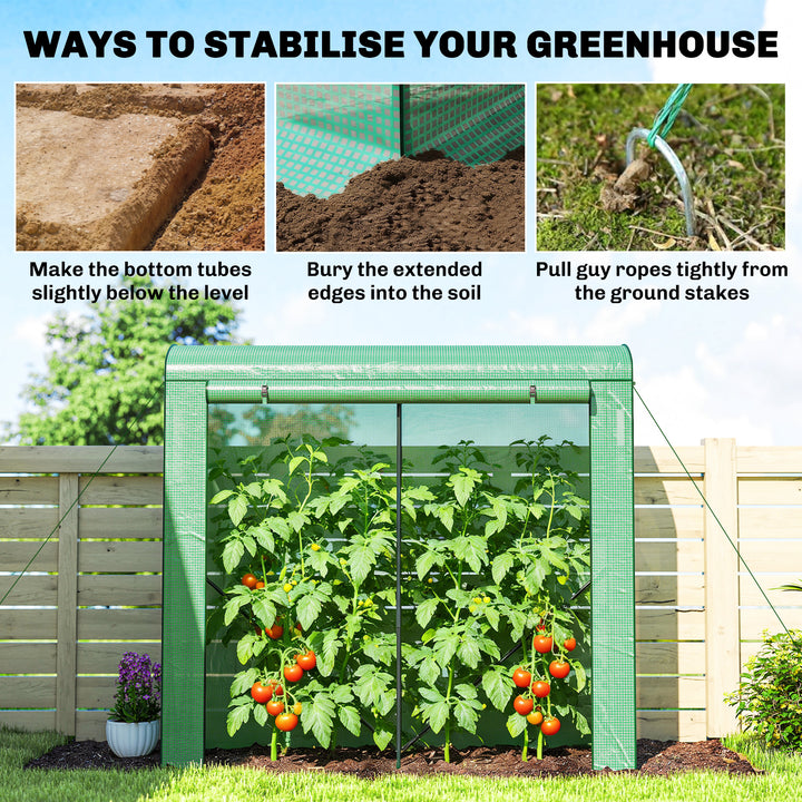 Mini Greenhouse, Garden Tomato Growhouse with Roll-Up Door and 2 Mesh 