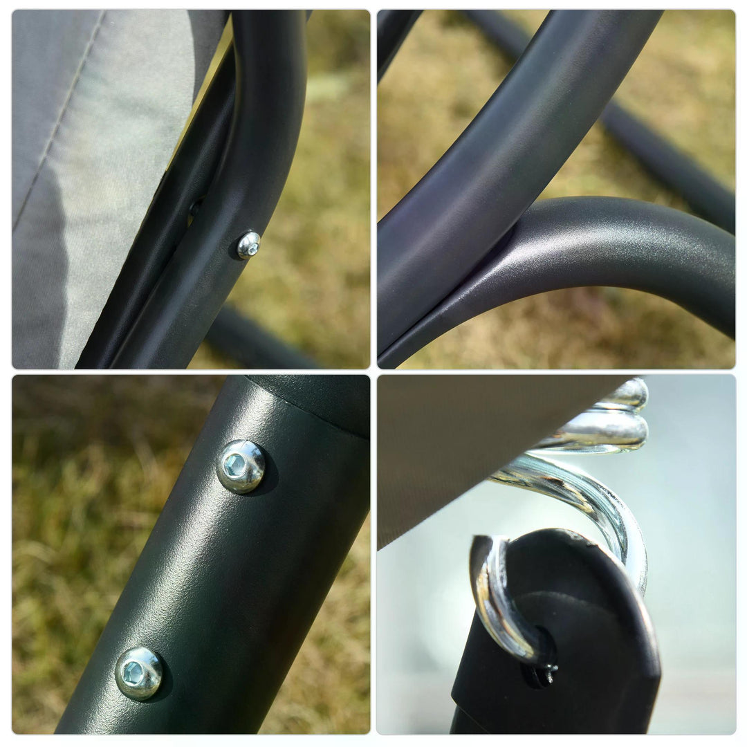 MCL Canopy Swing 2 Separate Relax Chairs w/ Handrails and Removable Canopy Grey