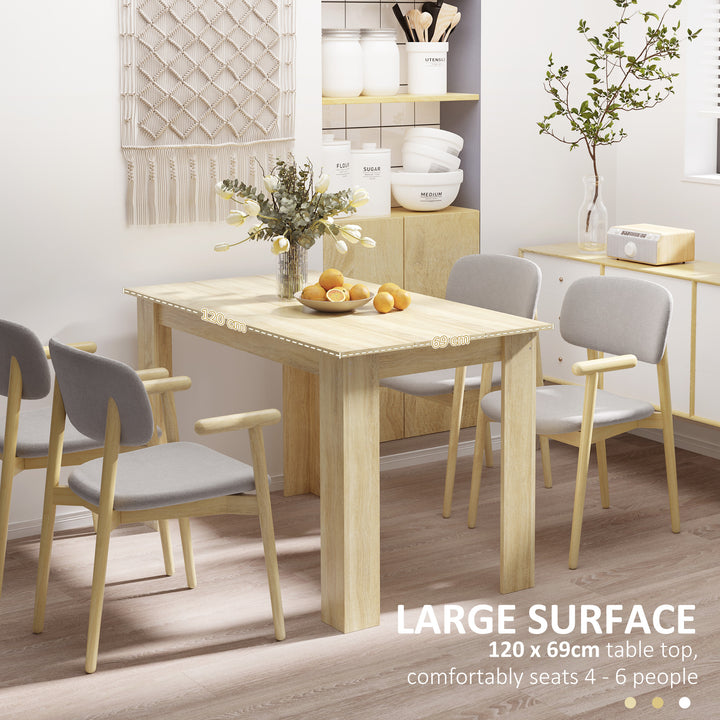 Dining Table for 4-6 People, Kitchen Table with Wood Effect for Dining