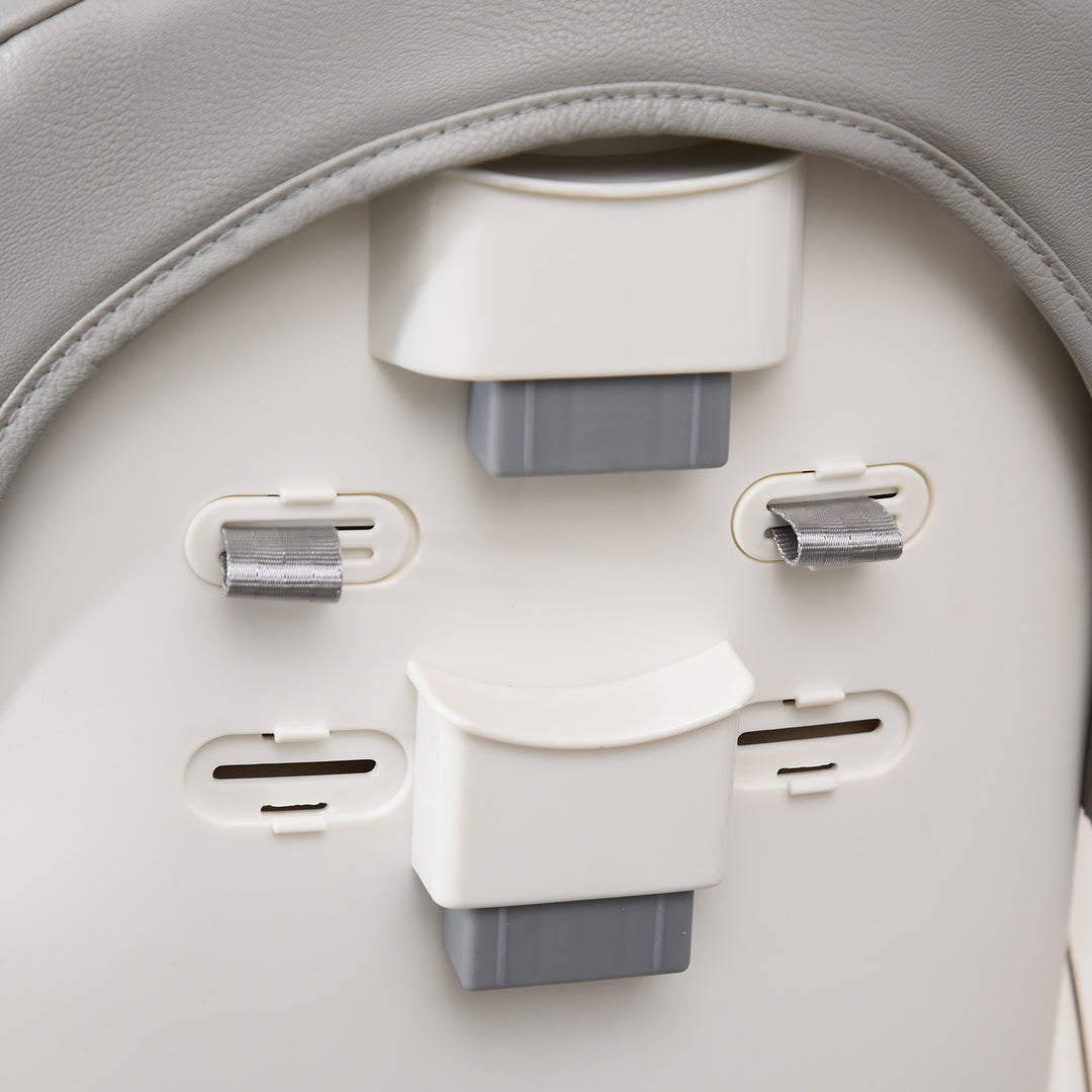 MCL Foldable Baby High Chair Convertible Feeding Chair Height Adjustable with Adjustable Backrest Footrest and Removable Tray 5 Point Safety Harness for Kids 6 - 36 Months Grey