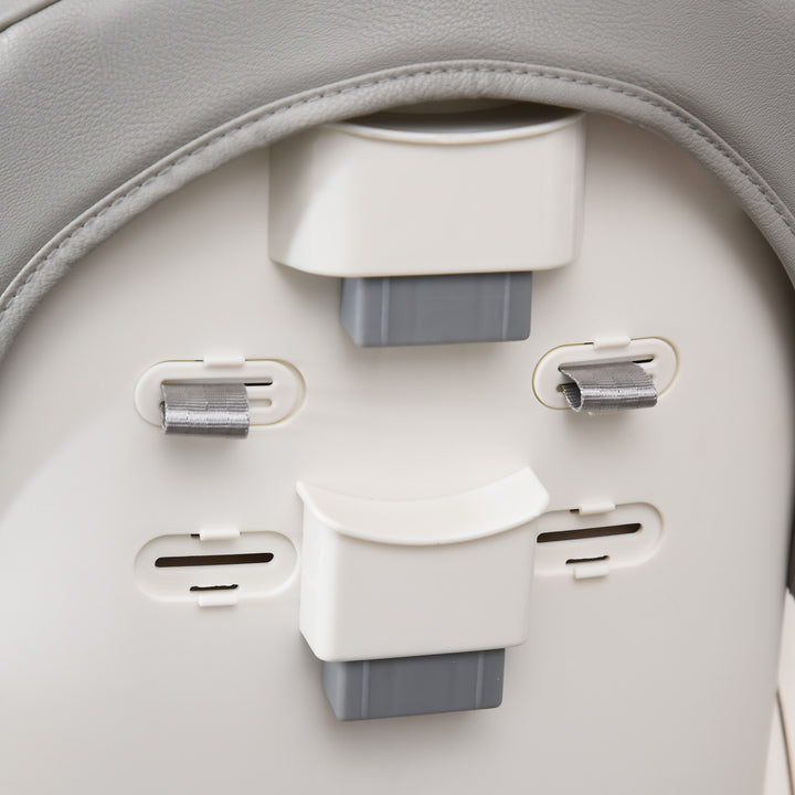 MCL Foldable Baby High Chair Convertible Feeding Chair Height Adjustable with Adjustable Backrest Footrest and Removable Tray 5 Point Safety Harness for Kids 6 - 36 Months Grey