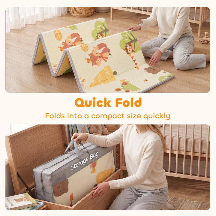 Foldable Reversible Baby Play Mat 200 x 180 cm, Waterproof, Non-Slip - view 6