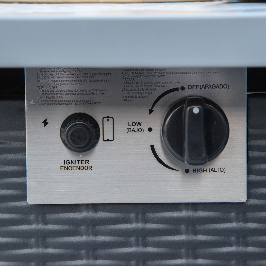 MCL 71 x 71cm 40000 BTU Gas Firepit Table - Black/Grey