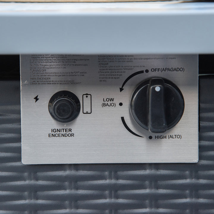 MCL 71 x 71cm 40000 BTU Gas Firepit Table - Black/Grey