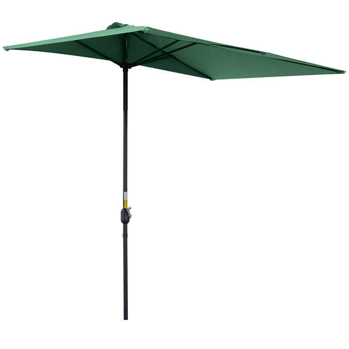 Outsunny Waterproof Semi-Circular Balcony Sunshade: Crank Handle, 2.3m Span, Verdant Green (Base Excluded) | Aosom UK