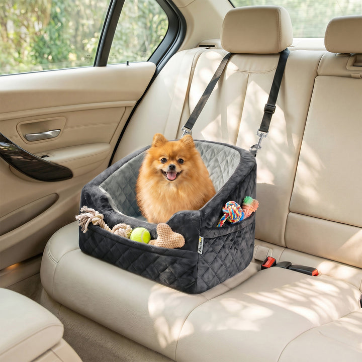 Dog Car Seat, Detachable Washable Dog Booster Seat with Thick Cushion,