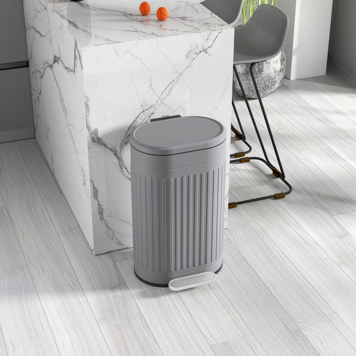 30L Metal Kitchen Bin, with Soft-Close Lid - Grey
