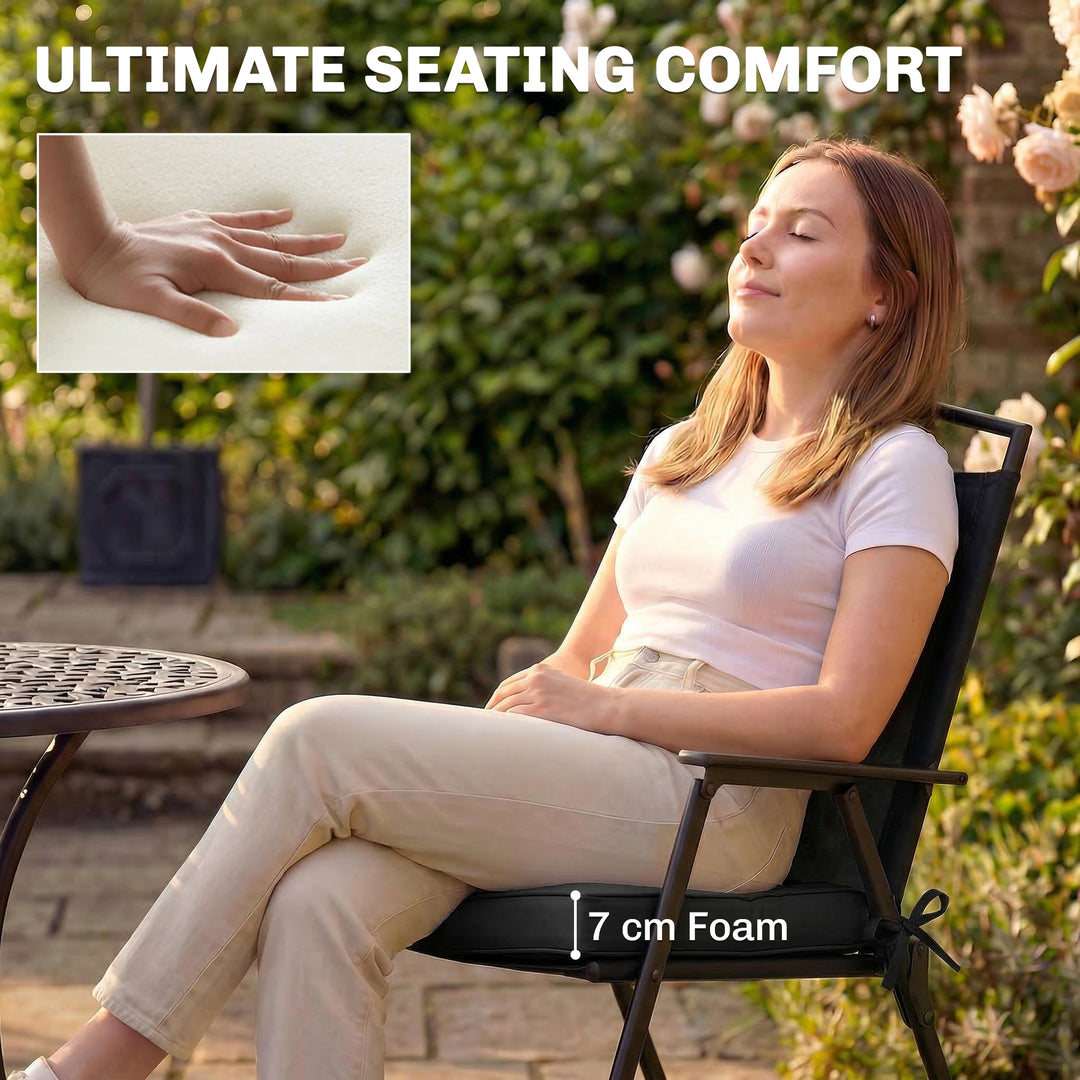 Outdoor Chair Seat Cushions Set of 2, Garden Chair Cushions with 7cm T