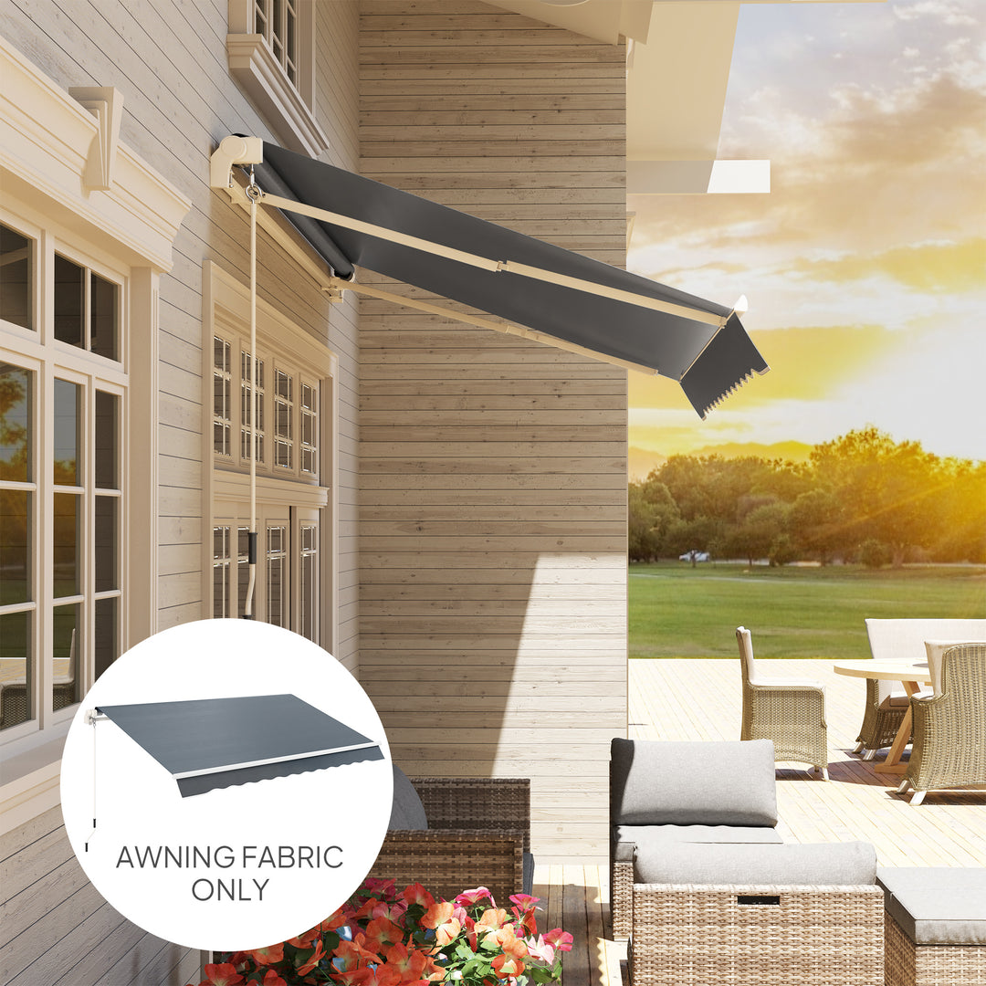 Awning Replacement Canopy, Water Resistant UPF 50+ Sun Shade Cover for 3 x 2.5 m Garden Awning (Fabric Only), Grey
