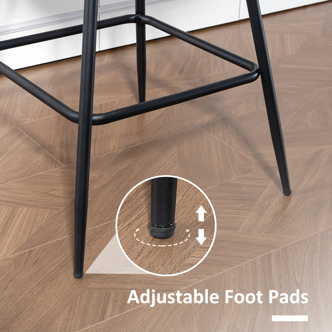 Set of 2 PU Leather Swivel Bar Stools