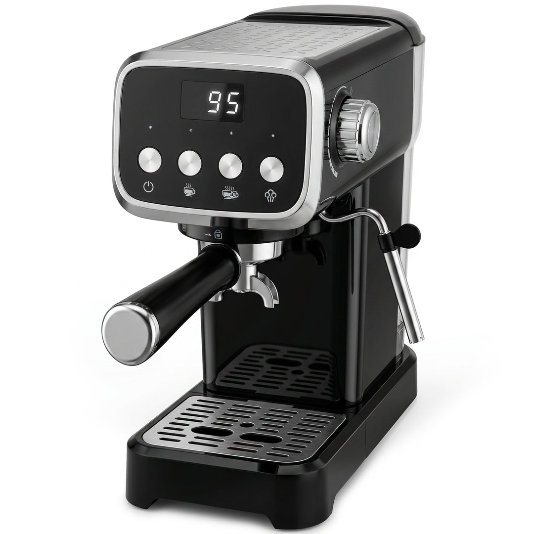 Espresso Machine, 20-Bar Cappuccino Coffee Maker with Frother Wand, 1.
