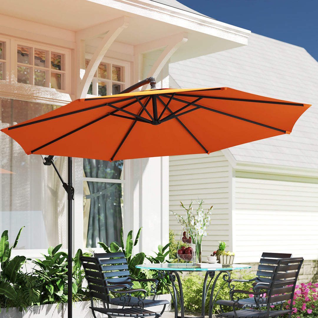 3(m) Overhanging Parasol, with Base - Orange