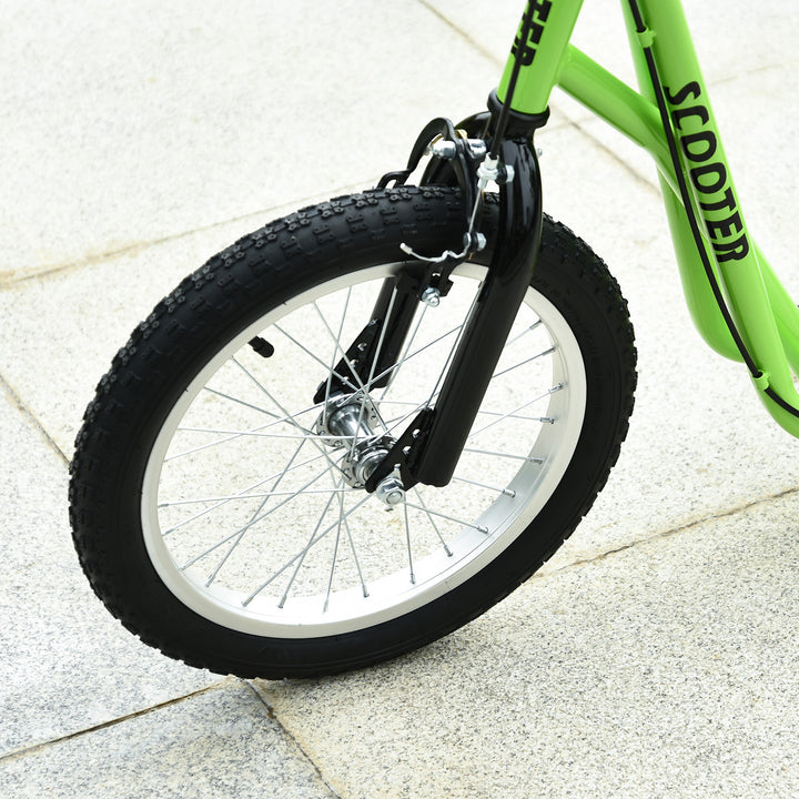 Kick Scooters for Kids with Adjustable Height, Anti-Slip Deck, Dual Brakes, Rubber Tyres, for Boys and Girls Aged 5+ Years Old - Green