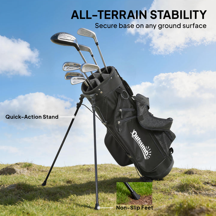 Golf Stand Bag 6 Way Full-Length Dividers, Waterproof Golf Bag with 5 