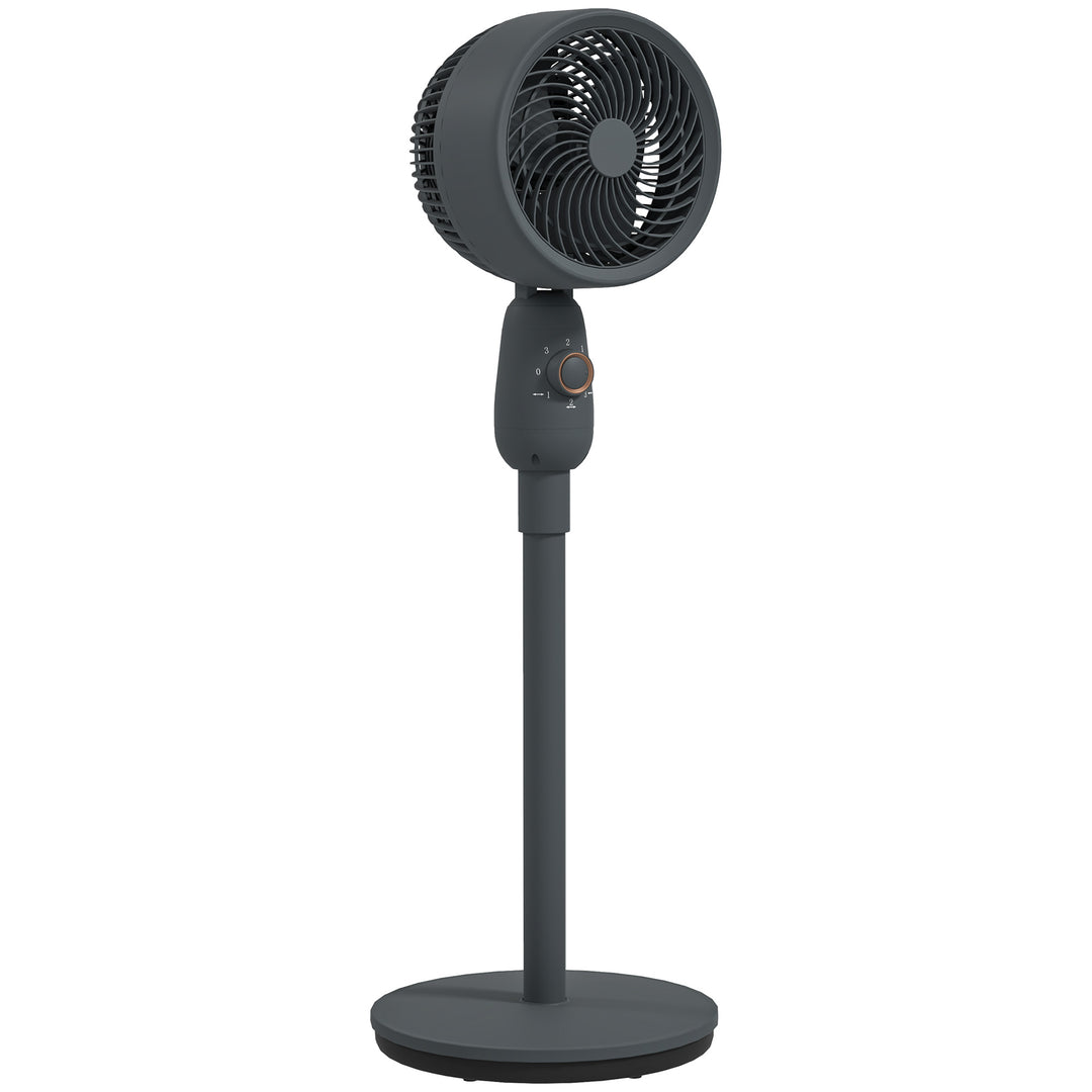Pedestal Fan, Powerful Air Circulator, 12 Inch Floor Standing Fan with 3 Speed Settings, Oscillating Function for Bedroom, Home and Office, Grey