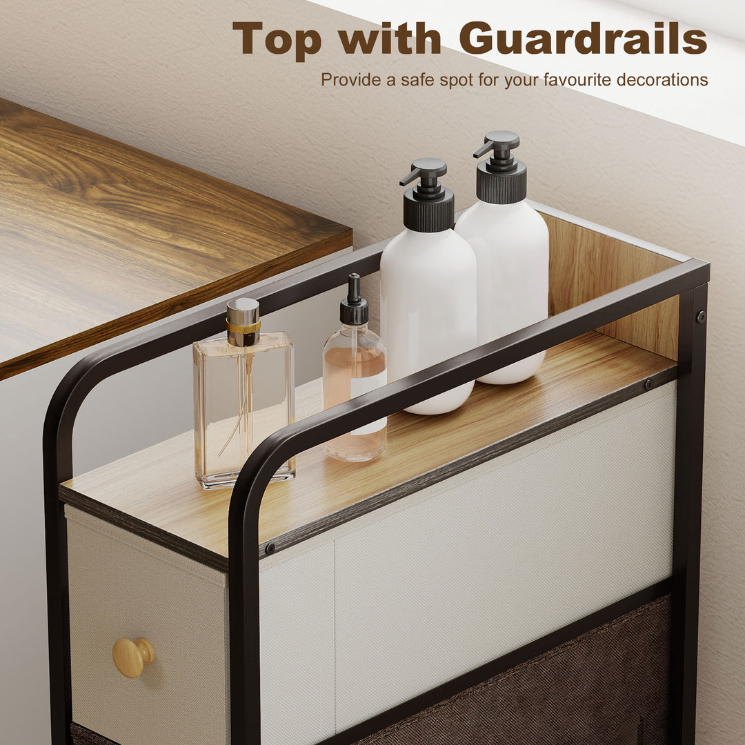4-Drawer Storage Organiser Unit, Chest of Drawers with Steel Frame for