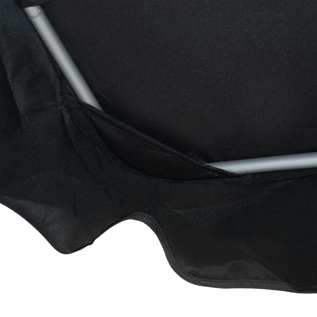 MCL Three Person Steel Outdoor Porch Swing Chair Bench with Canopy Cover - Black