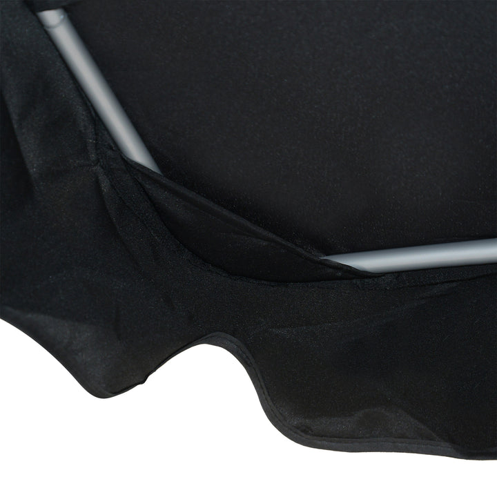 MCL Three Person Steel Outdoor Porch Swing Chair Bench with Canopy Cover - Black