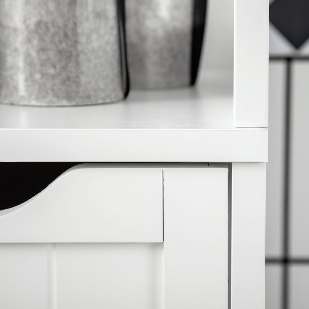 Narrow Floor Cabinet, Bathroom Cabinet with 3 Drawers and 2 Open Shelv