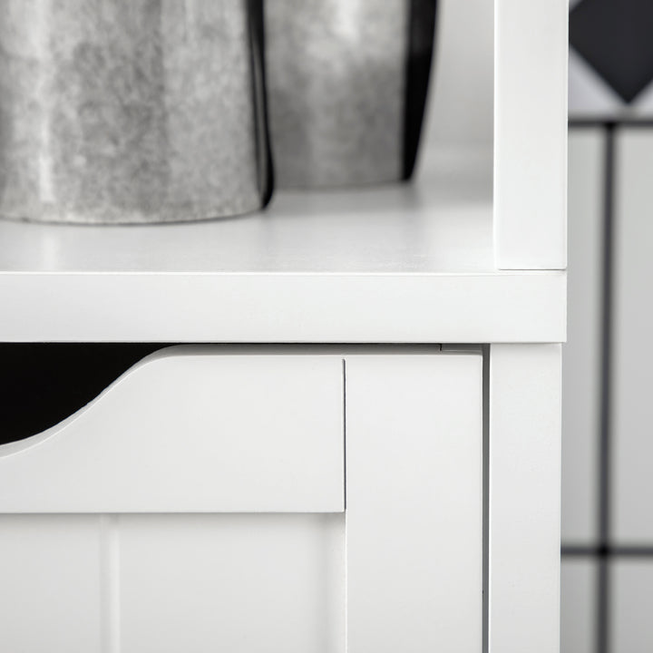 Narrow Floor Cabinet, Bathroom Cabinet with 3 Drawers and 2 Open Shelv
