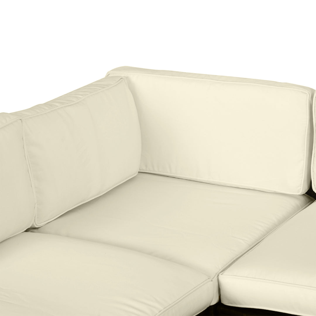 Replacement Cushion Covers for Garden Sofa Set, Garden Rattan Sofa Cushion Polyester Cover Replacement Outdoor - No Cushion Included, Cream