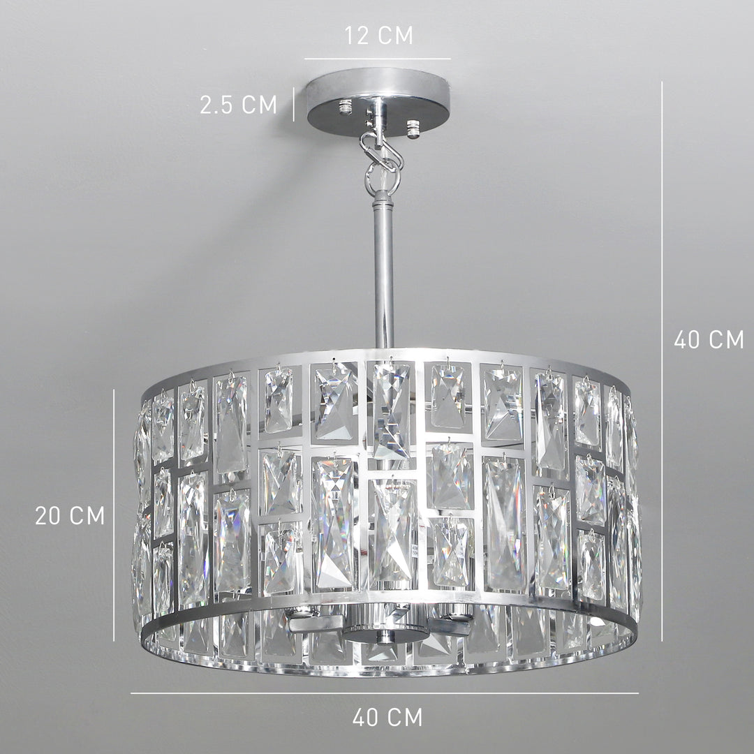 MCL 72 Glass Crystallite Chandelier - Silver-Tone