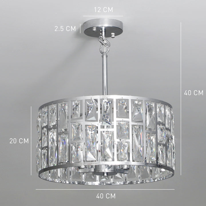 MCL 72 Glass Crystallite Chandelier - Silver-Tone