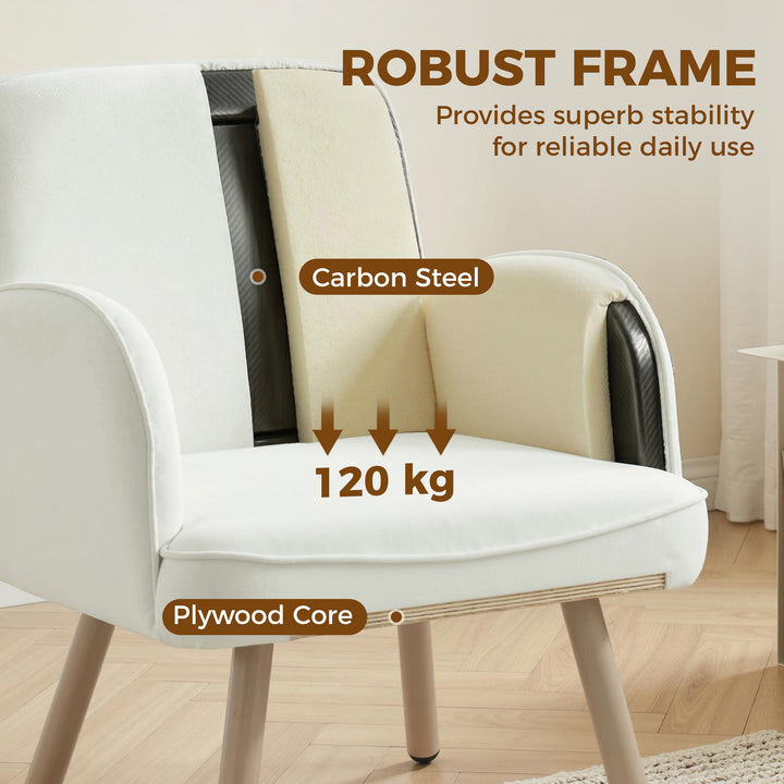 Lounge Chair Velvet Upholstered Armchair with Spring Cushion for Livin