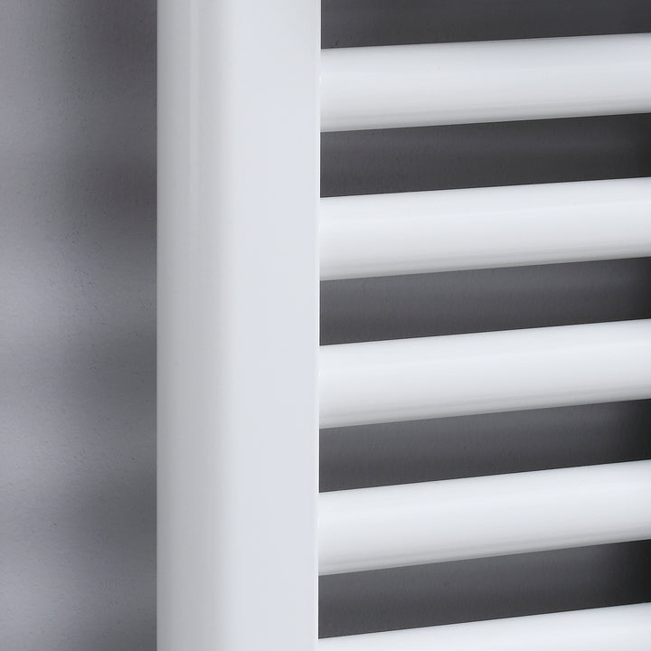 Curved Heated Towel Rail, Hydronic Bathroom Ladder Radiator Towel Warmer For Central Heating 600mm x 1200mm, White