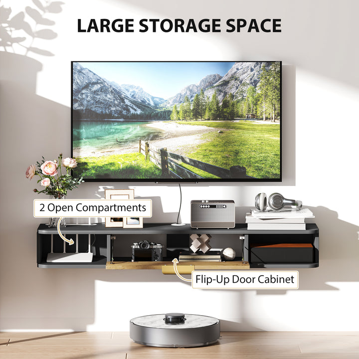 120 cm Floating TV Stand with Storage - Charcoal Grey
